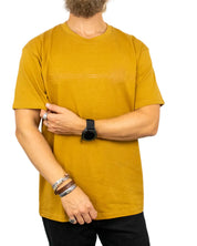 Santa Cruz Tonal Opus Dot Stripe t-shirt i senapsgul, framsida med rand
