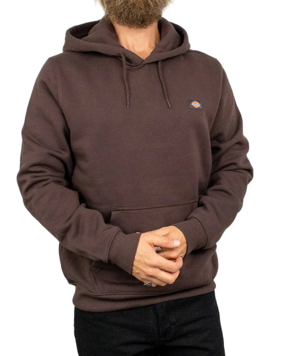 Dickies Oakport hoodie i chokladbrun, framsida med känguruficka
