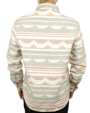 Iron & Resin Salton flanellskjorta i beige och grönt, baksida