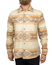 Iron & Resin Klamath flanellskjorta i beige, framsida knäppt
