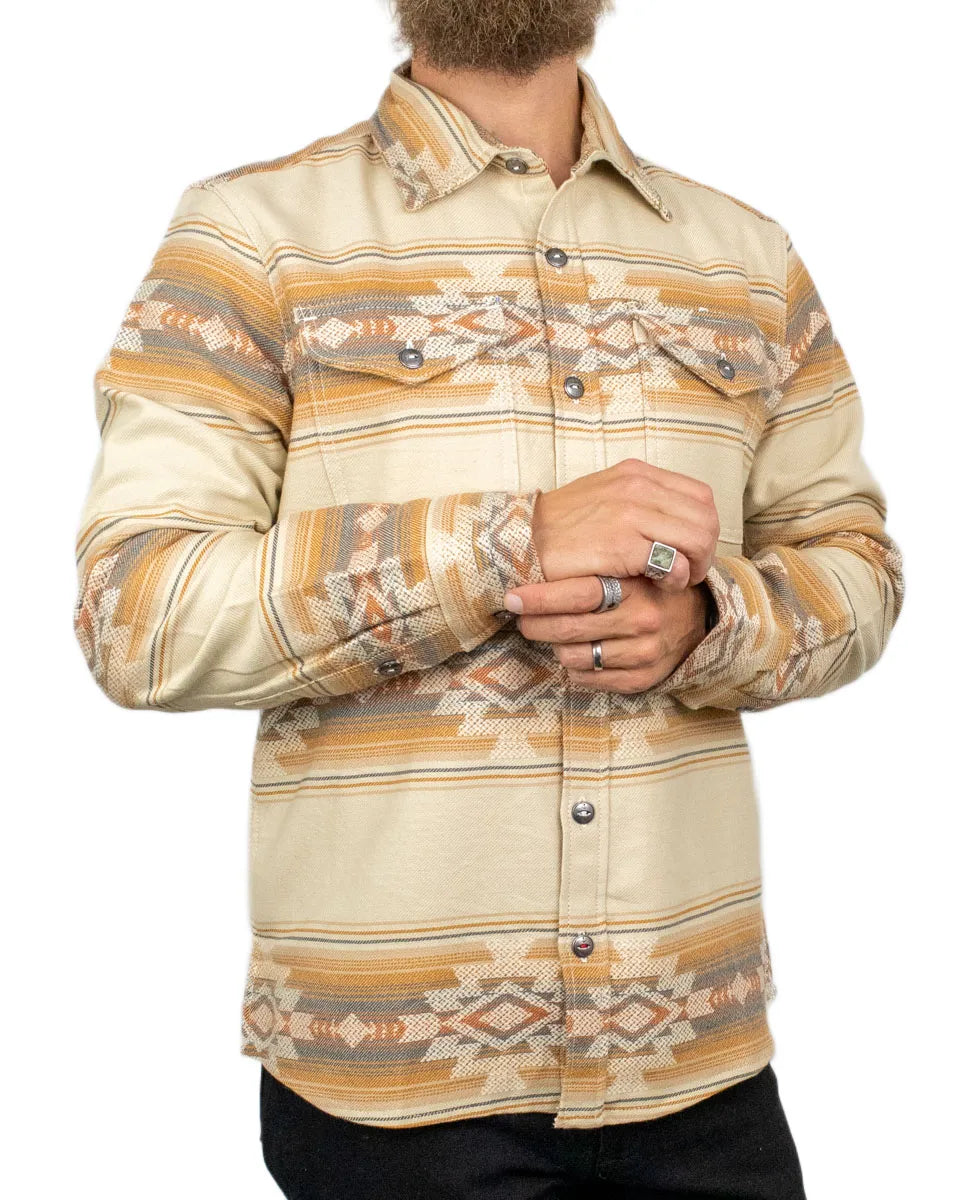 Iron & Resin Klamath flanellskjorta i beige, framsida