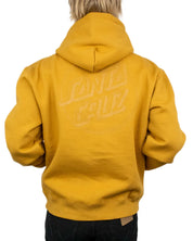 Santa Cruz Tonal Opus Dot Stripe hoodie i senapsgul, baksida med tonad logga
