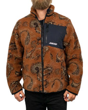 Santa Cruz Freestyle Jacket fleecejacka i rostbrun paisley, framsida