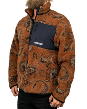 Santa Cruz Freestyle Jacket fleecejacka i rostbrun paisley, från sidan