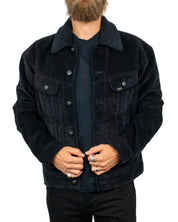 Lee Relaxed Sherpa Jacket i svart manchester, framsida