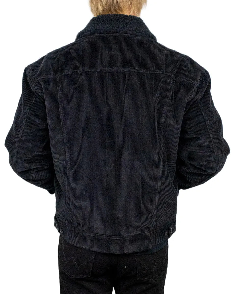 Lee Relaxed Sherpa Jacket i svart manchester, baksida