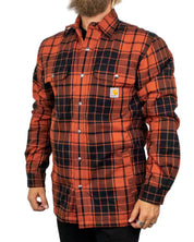 Carhartt sherpafodrad flanellskjorta i roströd ruta, framsida
