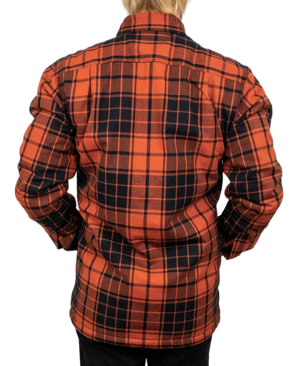 Carhartt sherpafodrad flanellskjorta i roströd ruta, baksida
