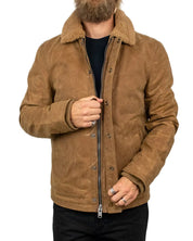Iron & Resin Waxed Nautilus Jacket i brun vaxad canvas, snett framifrån