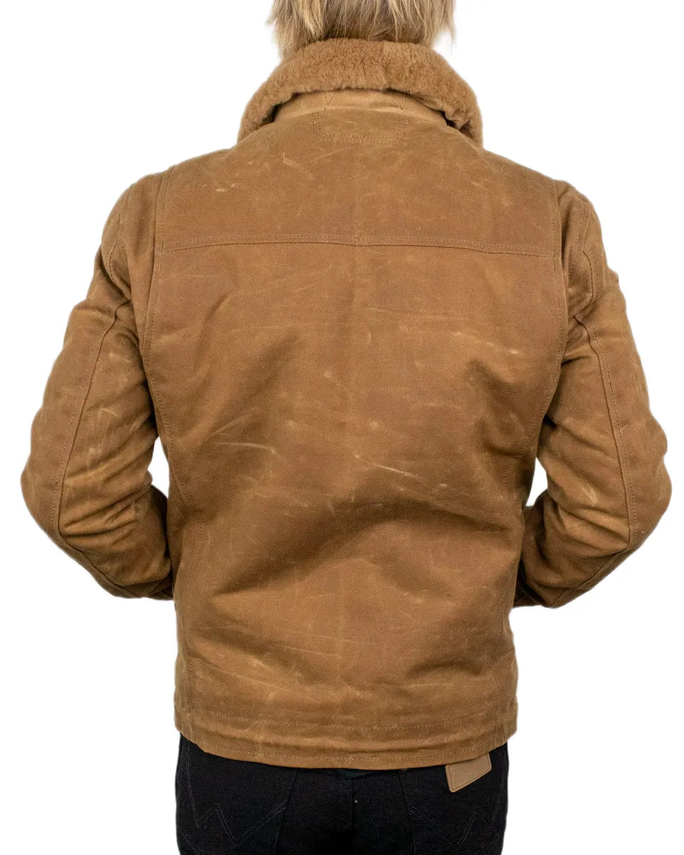 Iron & Resin Waxed Nautilus Jacket i brun vaxad canvas, baksida