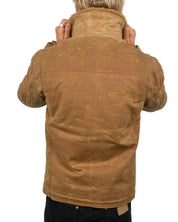 Iron & Resin Waxed Nautilus Jacket i brun vaxad canvas, baksida med uppfälld krage