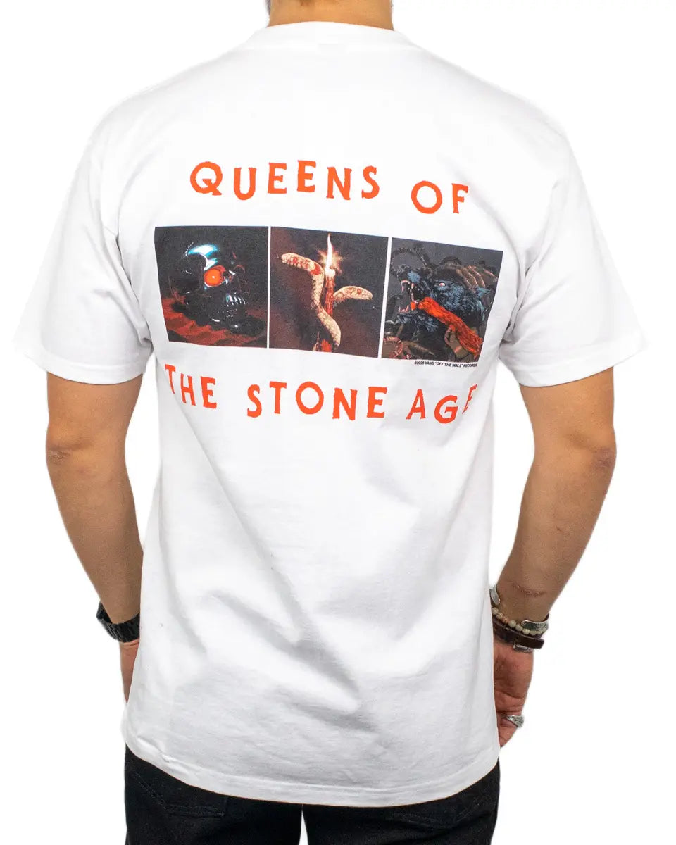 Vans Queens of the Stone Age t-shirt i vitt, fototryck på ryggen