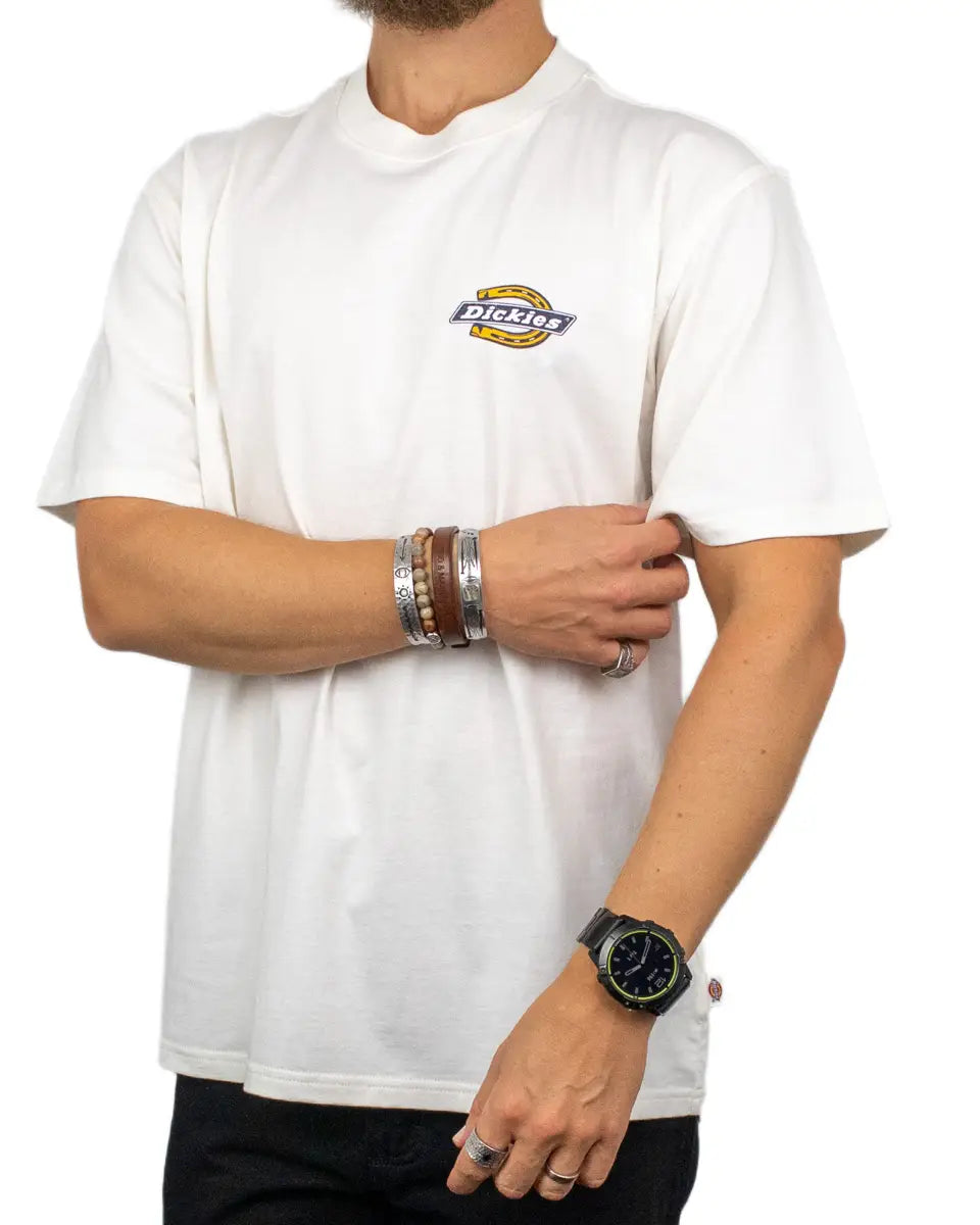 Dickies Paradise t-shirt i off white, framsida