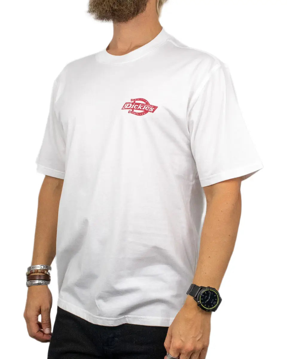 Dickies Chinle t-shirt i vitt, framsida snett från sidan