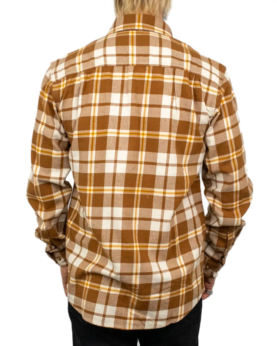 Carhartt Hamilton flanellskjorta i brun ruta, rygg