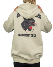 Dickies McDermitt hoodie i khaki/beige, pantergrafik på ryggen