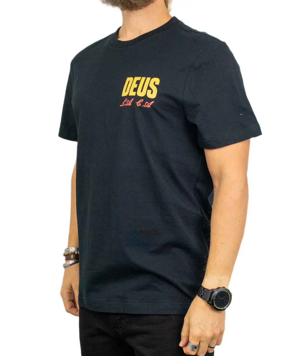 Deus Ex Machina Cutaway T-shirt i svart, framsida