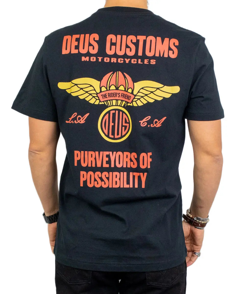 Deus Ex Machina Cutaway T-shirt i svart, tryck på ryggen