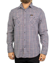 Wrangler Western Shirt i rutigt rött och indigo, framsida