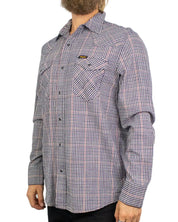 Wrangler Western Shirt i rutigt rött och indigo, från sidan
