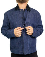 Lee Utility Jacket jeansjacka i mörk indigo Hickory Rinse, framsida