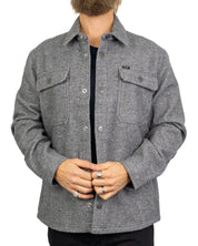 Lee Wool Overshirt ullskjorta i gråmelerat, framsida
