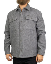 Lee Wool Overshirt ullskjorta i gråmelerat, framsida