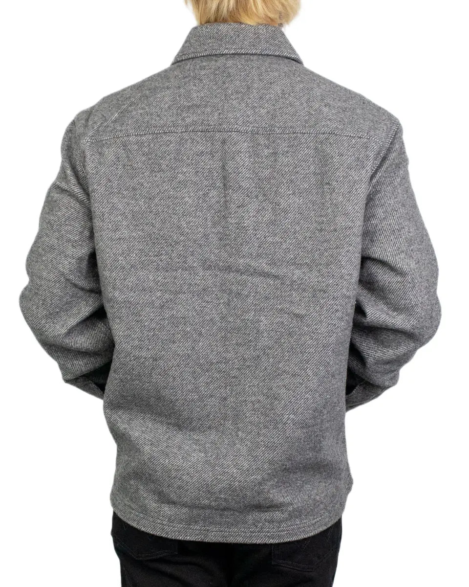 Lee Wool Overshirt ullskjorta i gråmelerat, baksida