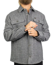 Lee Wool Overshirt ullskjorta i gråmelerat, framsida
