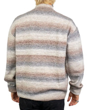Wrangler Mojave cardigan randig i grått, beige och vinrött, baksida