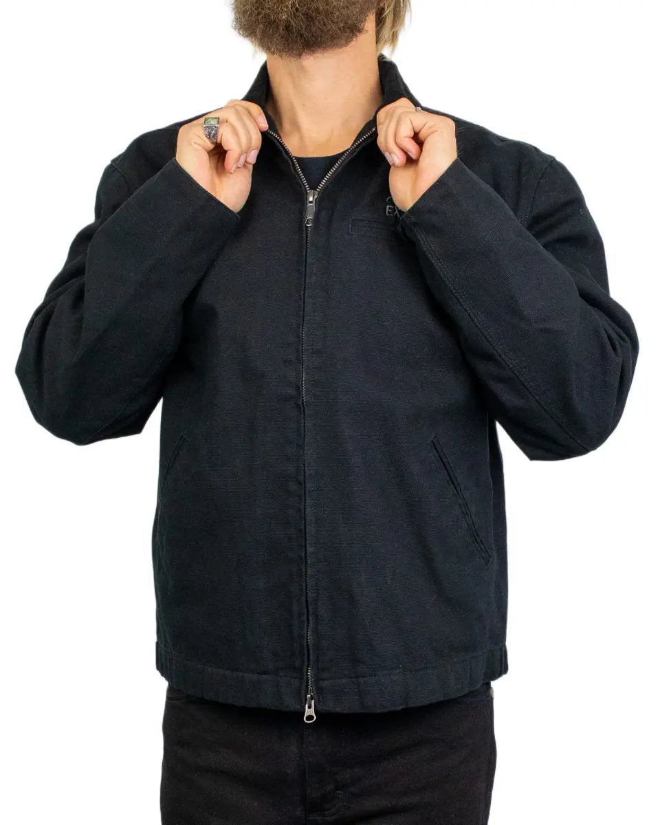 Deus Ex Machina Address Workwear canvasjacka i svart, krage