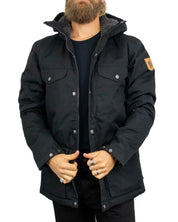 Fjällräven Greenland Winter Jacket i svart, framsida öppen