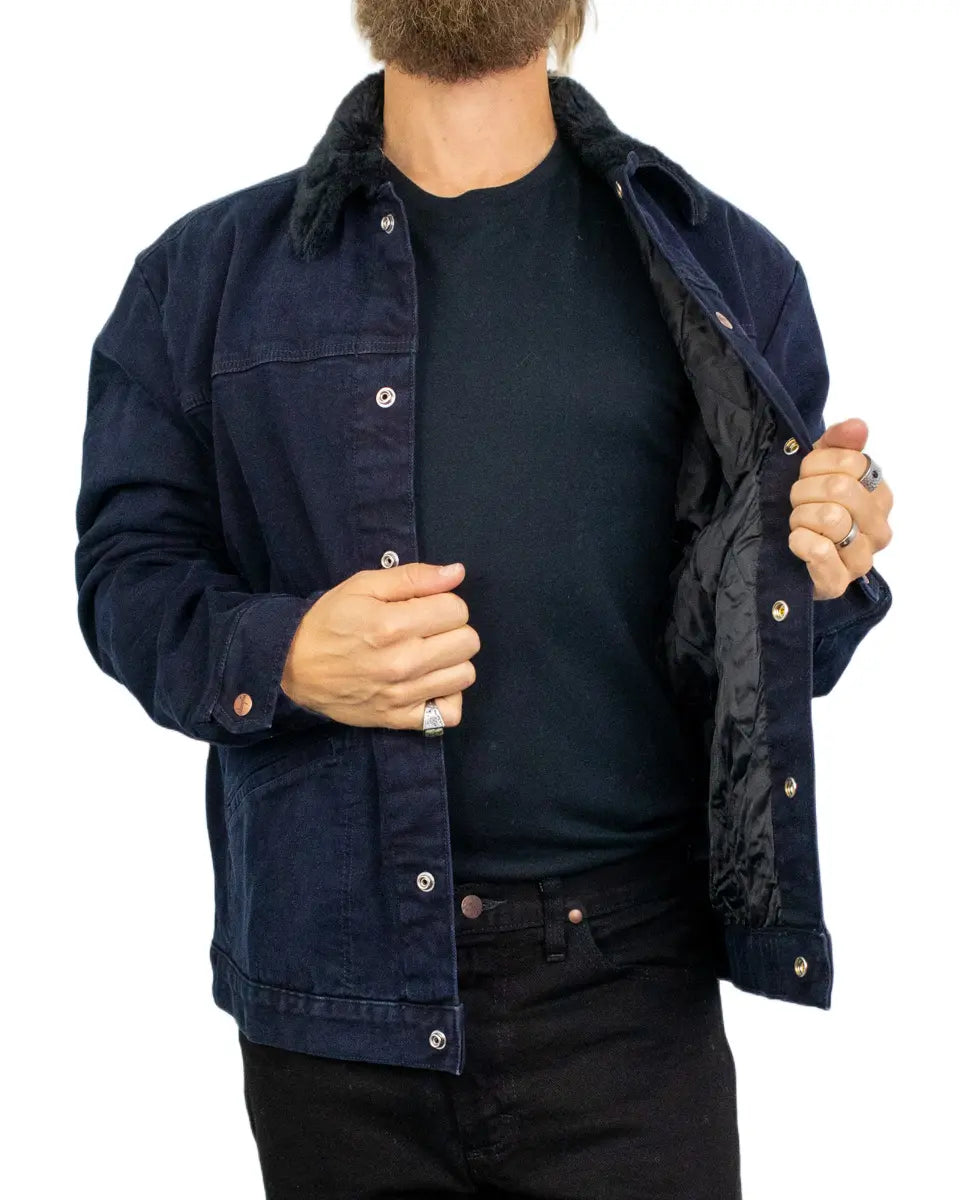 Wrangler Buffalo Trace jeansjacka i mörk indigo, öppen
