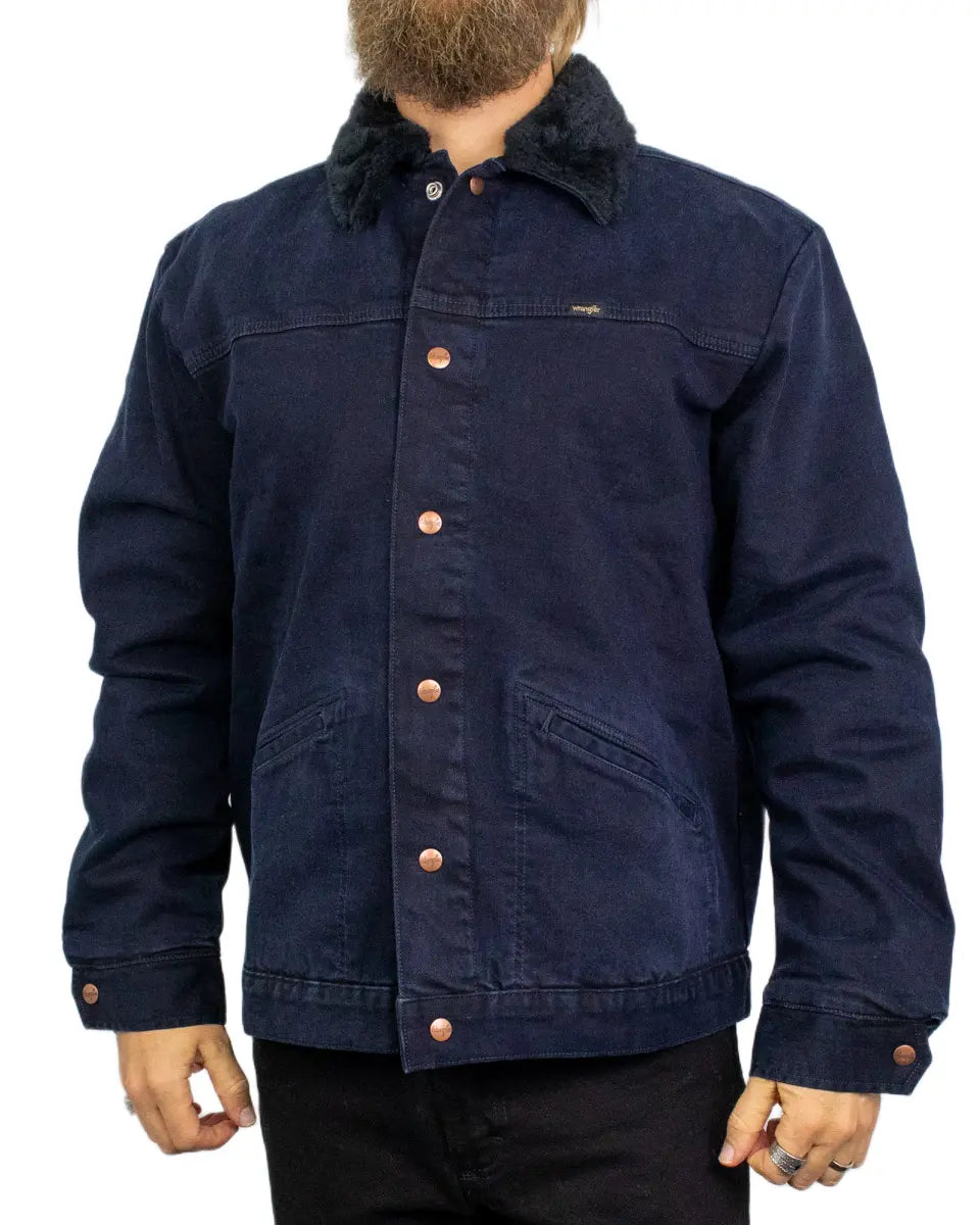 Wrangler Buffalo Trace jeansjacka i mörk indigo, framsida