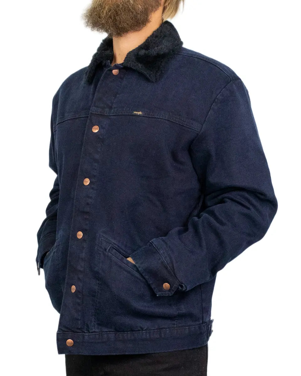 Wrangler Buffalo Trace jeansjacka i mörk indigo, från sidan