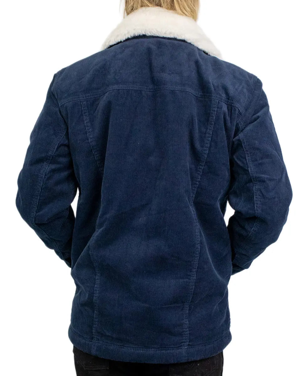 Wrangler Wrange Coat manchesterjacka i mörkblått, baksida