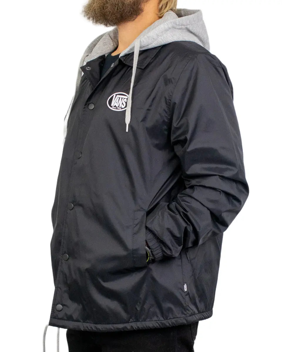 Vans Torrey Hooded Coaches Jacket i svart, från sidan
