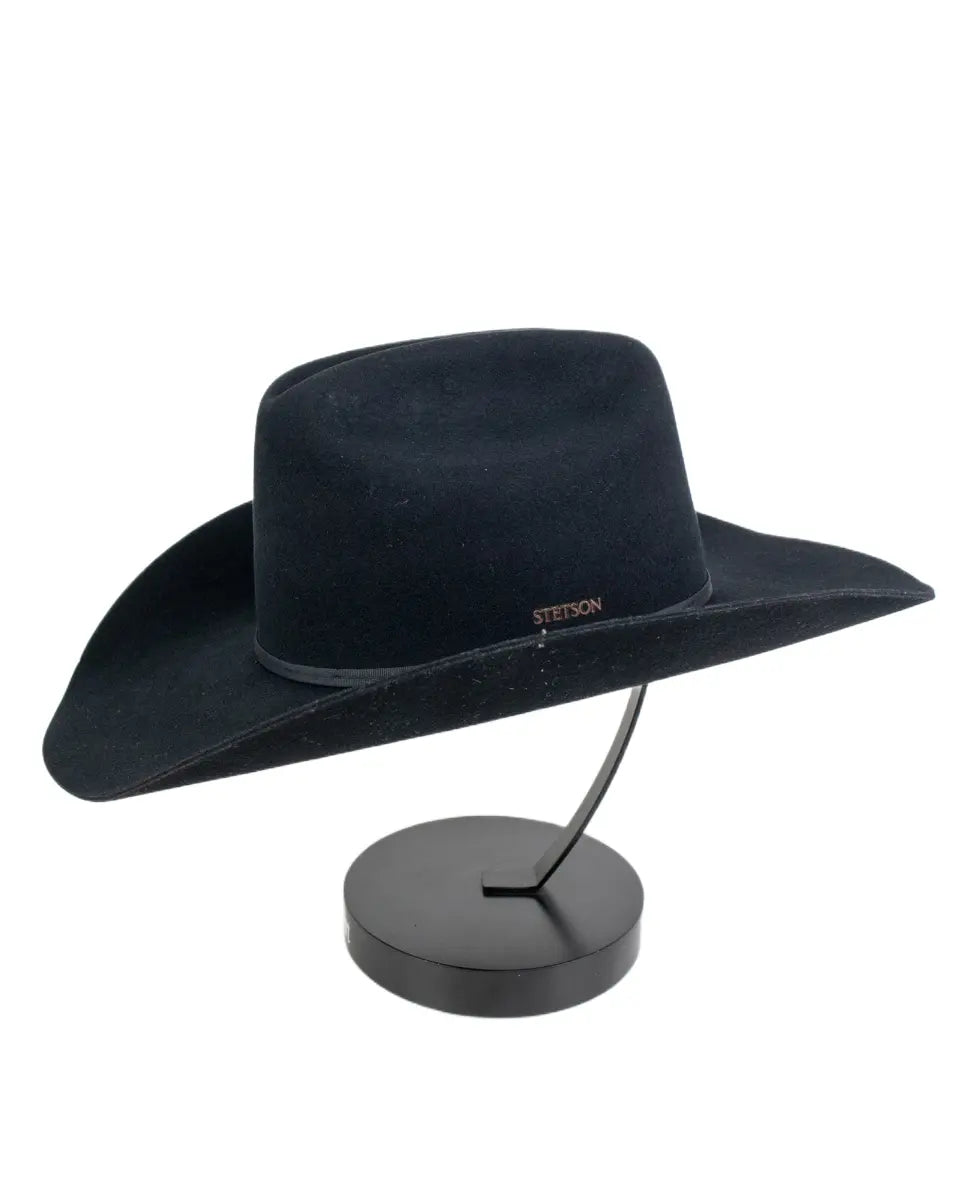 Stetson westernhatt i svart ull och kashmir, från sidan