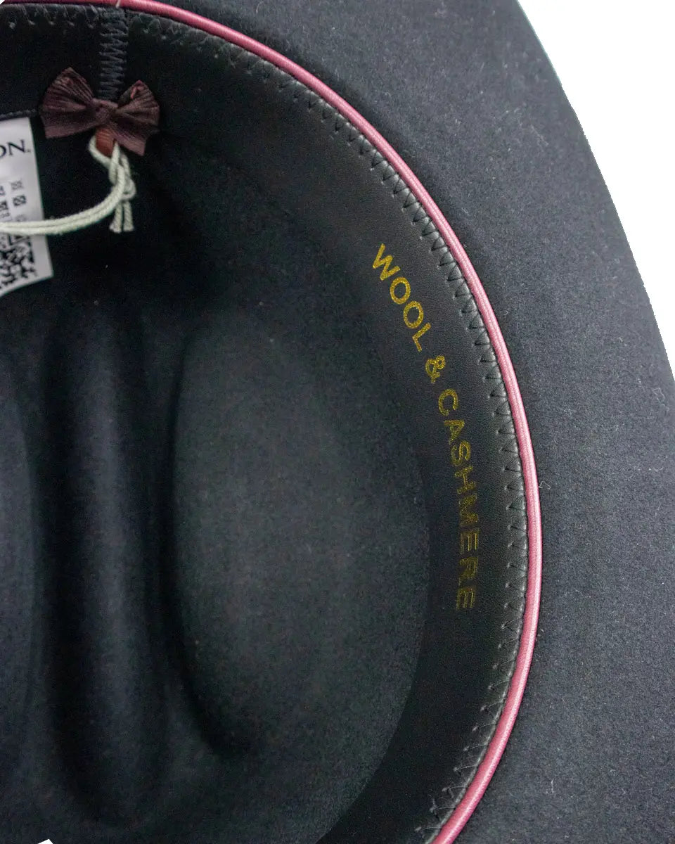 Stetson westernhatt i svart ull och kashmir, svettband med Wool & Cashmere-prägling