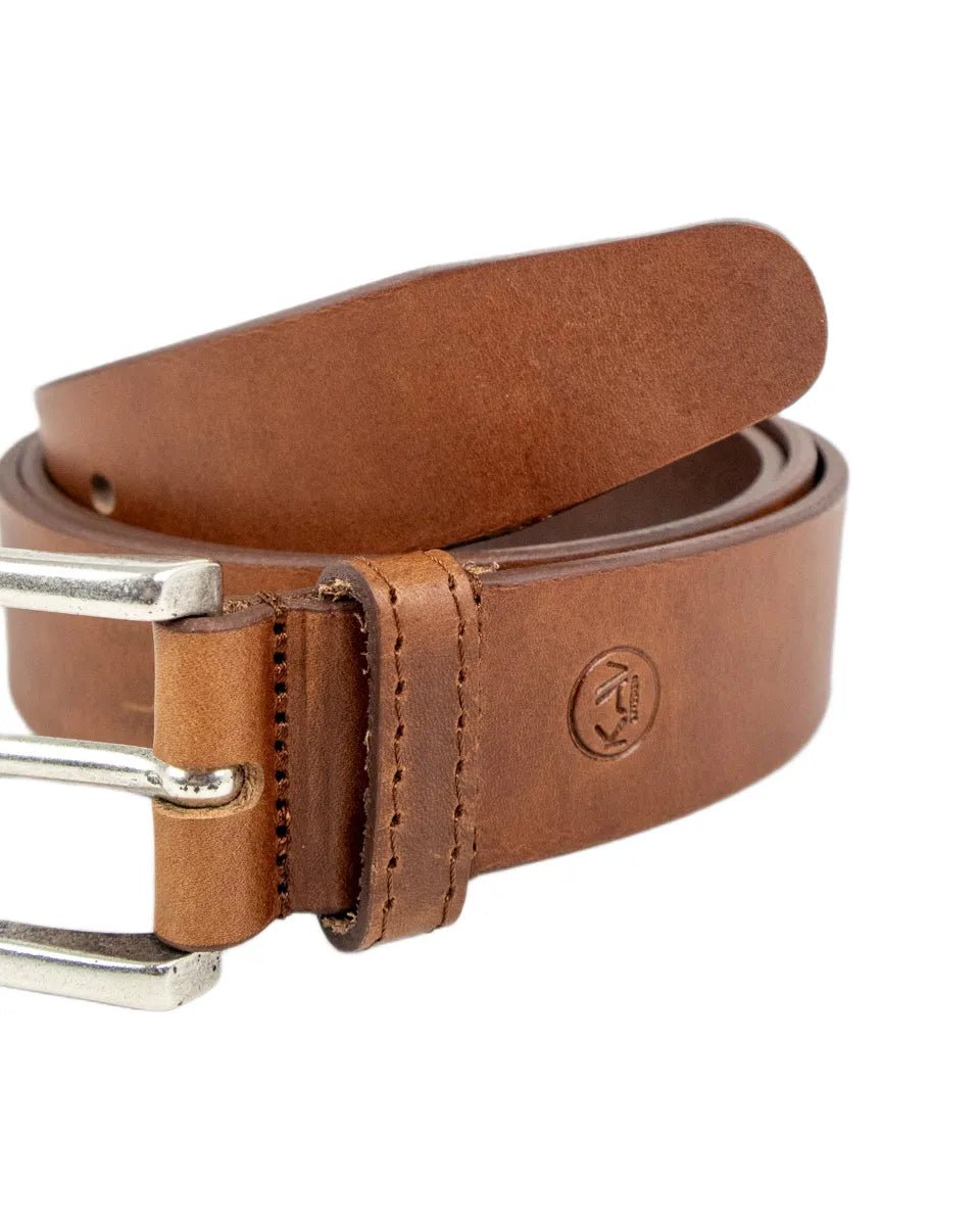 Kav - Läderbälte - Bleket - Cognac - jhstore.se