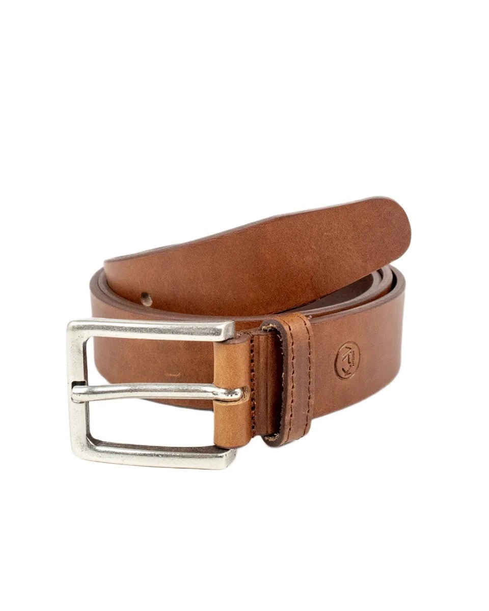 Kav - Läderbälte - Bleket - Cognac - jhstore.se