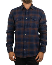 Lee - Flanell Skjorta Rutig med tryckknappar - Western - Blå - jhstore.se