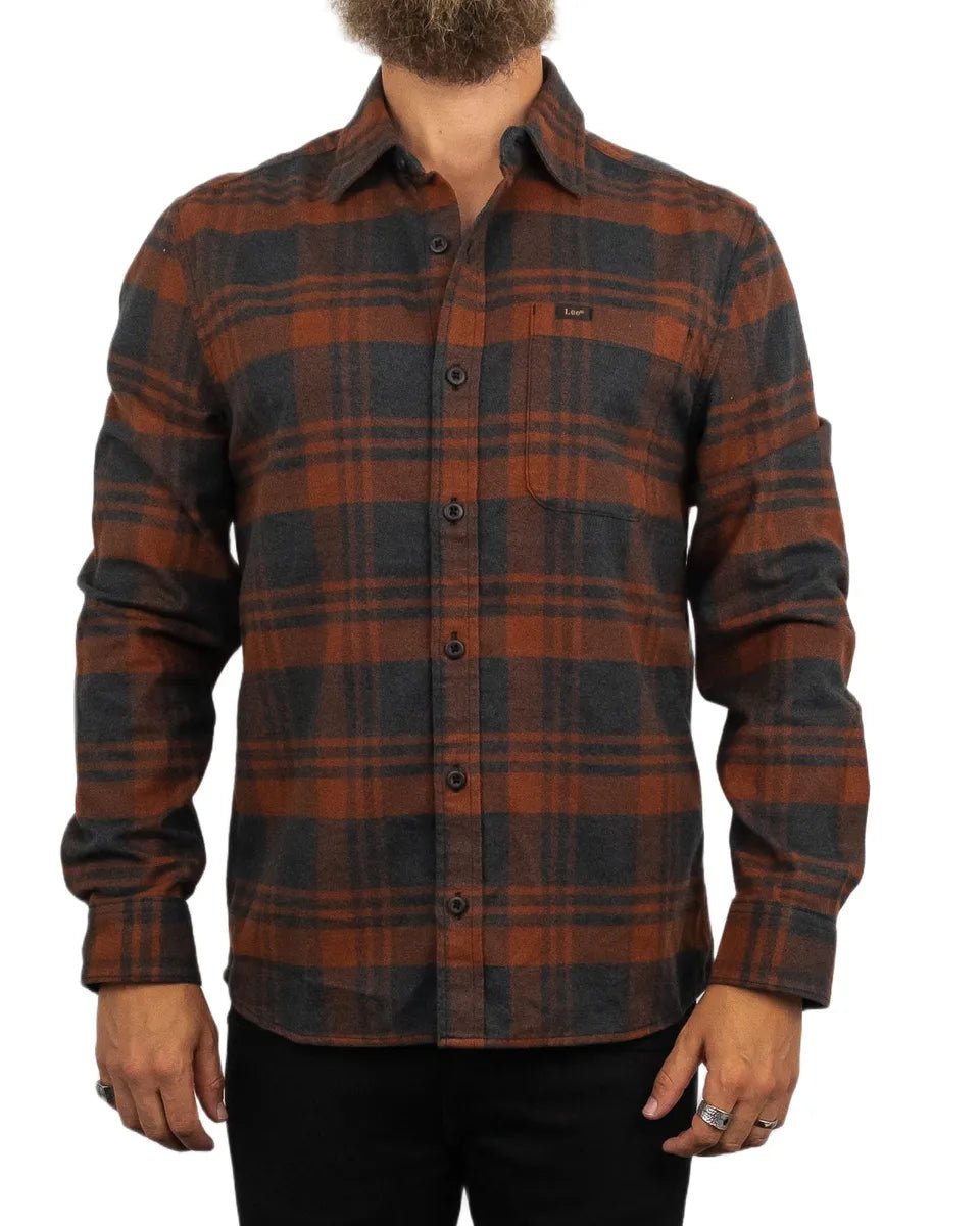Lee - Flanellskjorta Rutig - Lessure - Brun - jhstore.se