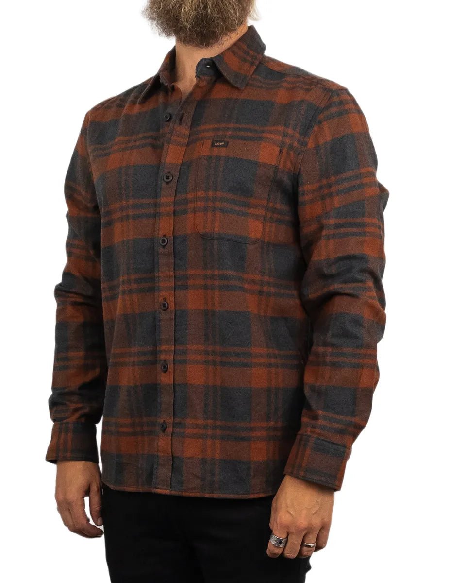 Lee - Flanellskjorta Rutig - Lessure - Brun - jhstore.se