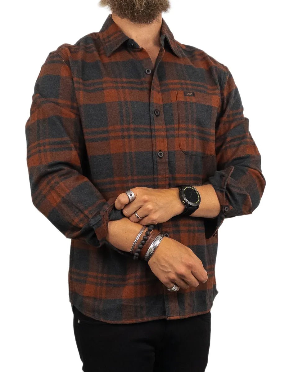 Lee - Flanellskjorta Rutig - Lessure - Brun - jhstore.se