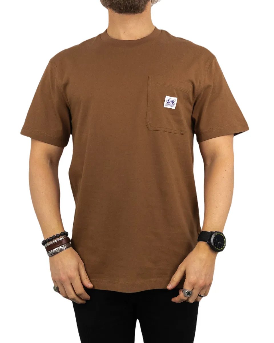 Lee Jeans - Workwear Pocket T-shirt - Brun - jhstore.se