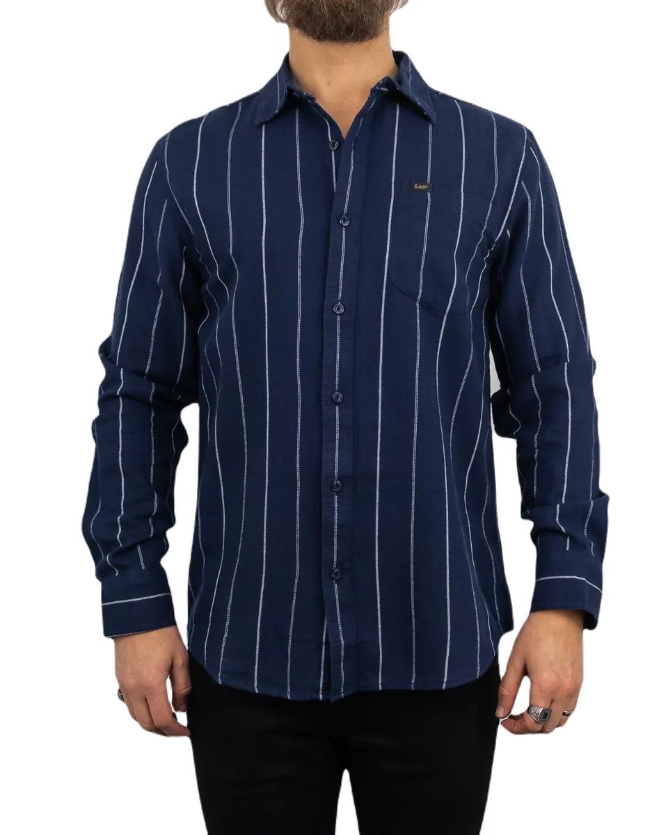 Lee - Randig Skjorta - Mercantile - Blå - jhstore.se