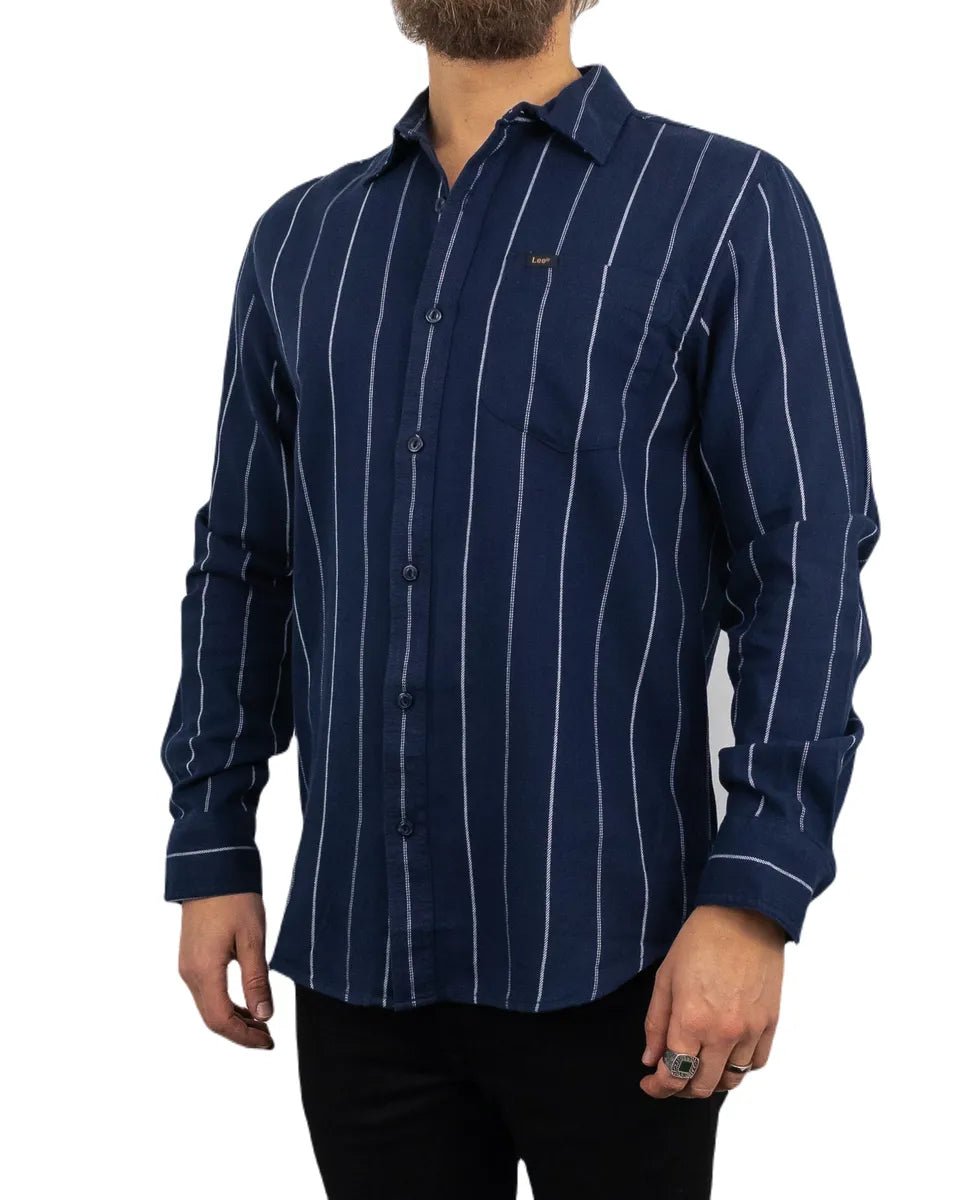 Lee - Randig Skjorta - Mercantile - Blå - jhstore.se