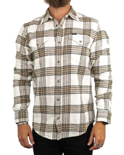 Lee - Rutig Flanellskjorta med Tryckknappar - Clean Western Shirt - Vit - jhstore.se