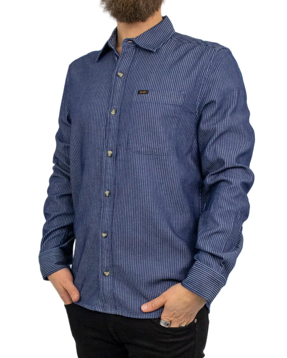 Lee - Skjorta - Leesure - Railroad - Blå - jhstore.se